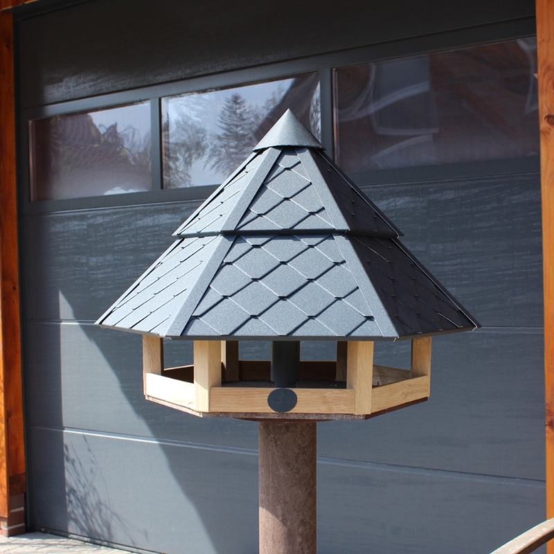 Vogelhaus mit anthrazitem Dach aus Aluminium, XL